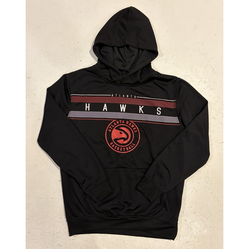 Atlanta Hawks Club NBA Ultra Game Black Hoodie Sweatshirt Mens M Basketball